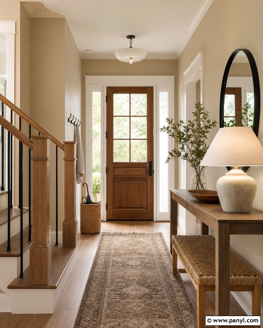 Latte Entryway With White Trim - 30 Latte Wall Color Ideas