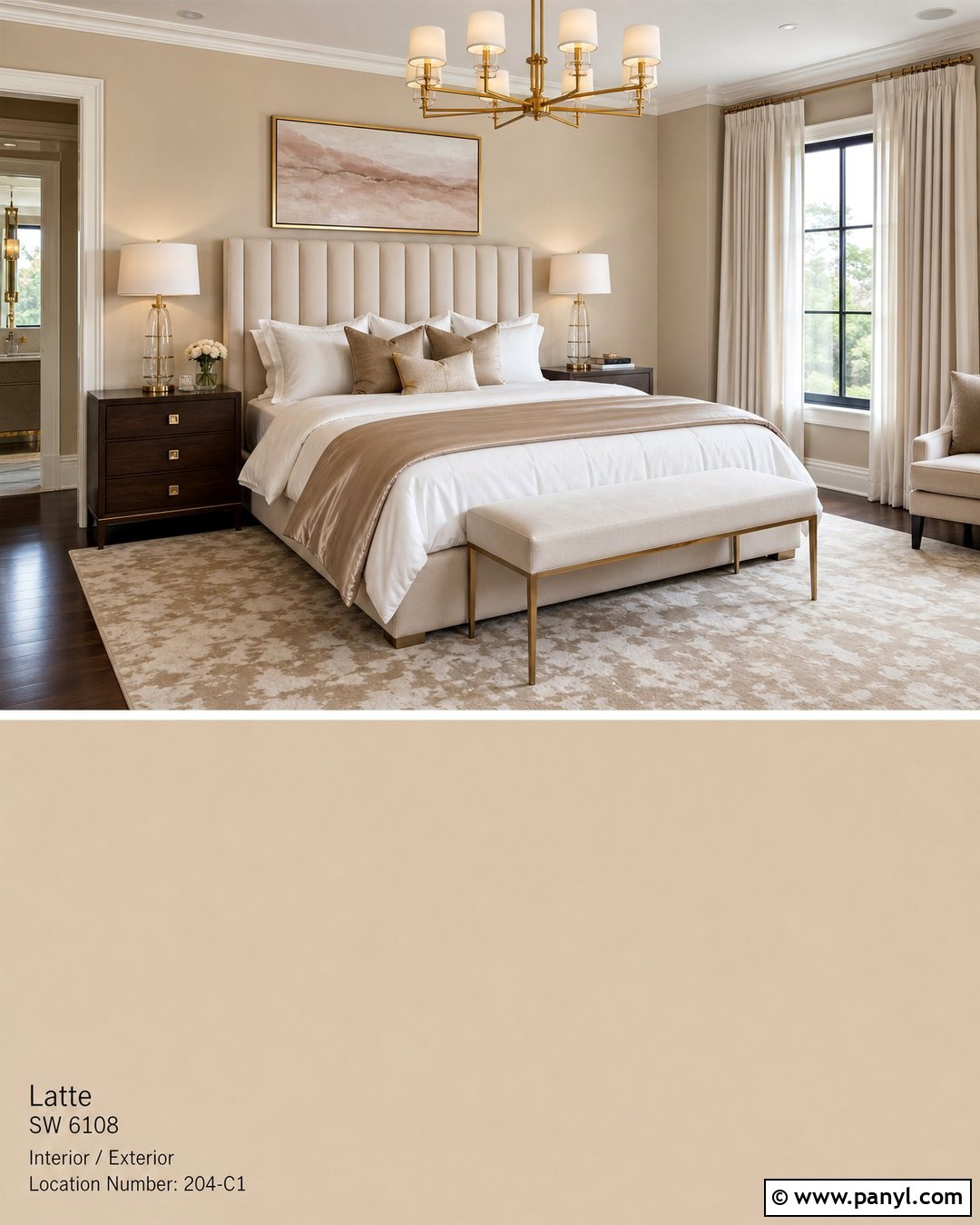 Latte Glam Bedroom - 30 Latte Wall Color Ideas