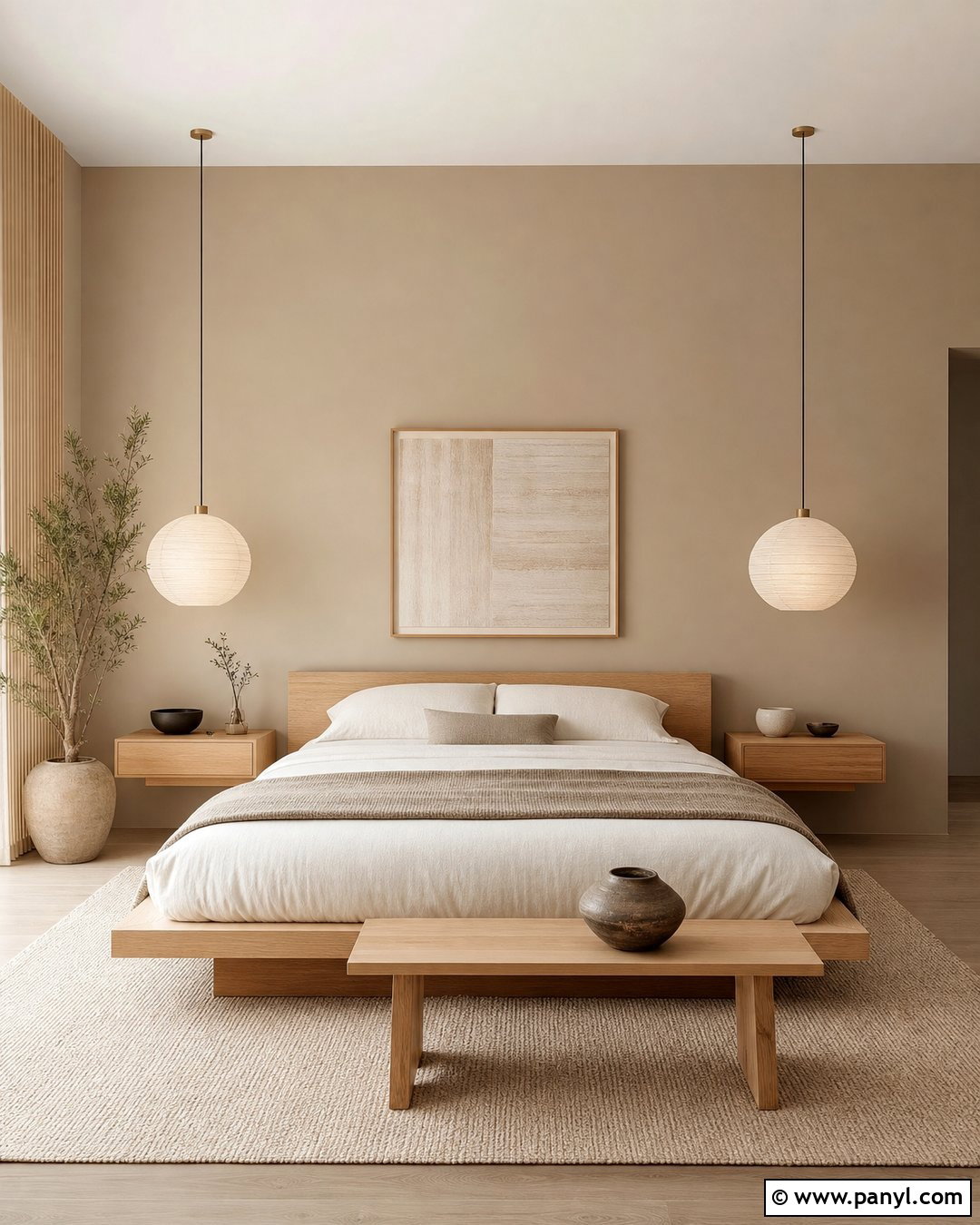 Latte Japandi Bedroom - 30 Latte Wall Color Ideas