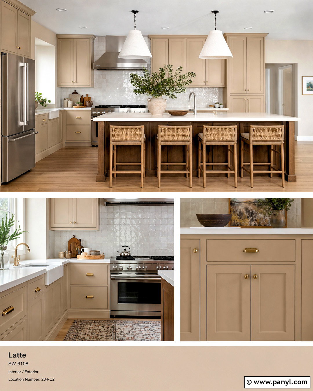 Latte Kitchen Cabinets With Warm White Walls - 20 latte paint color ideas