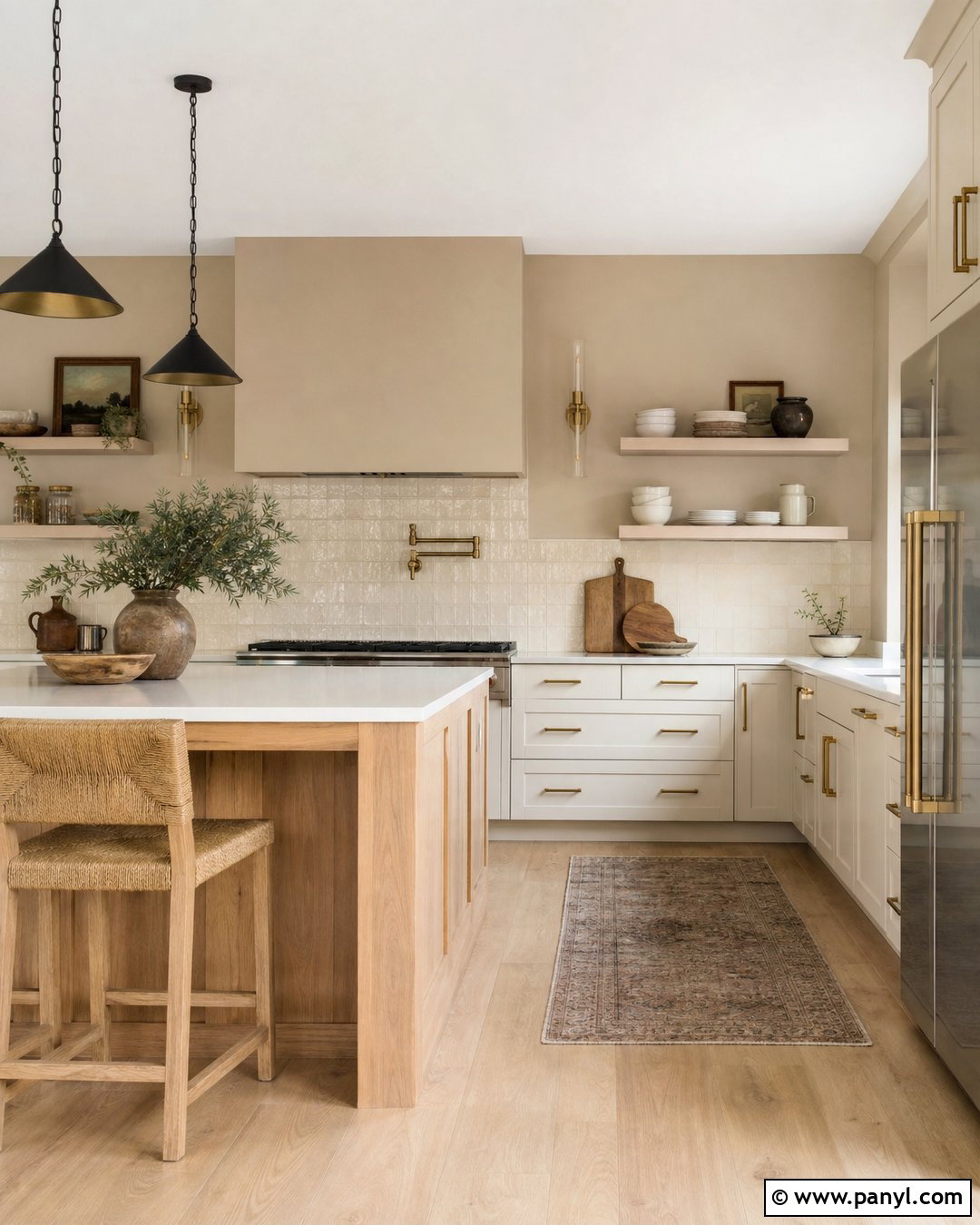 Latte Kitchen With White Cabinets - 30 Latte Wall Color Ideas