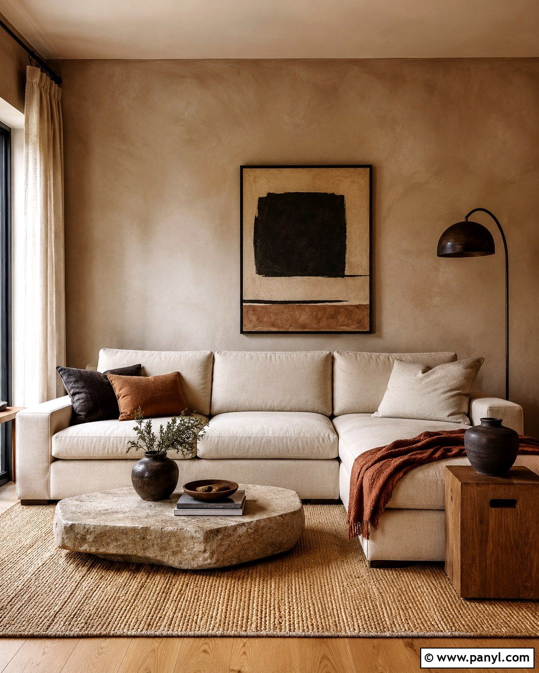 Latte Limewash Walls With Linen Decor - 20 Late Color Wall Ideas