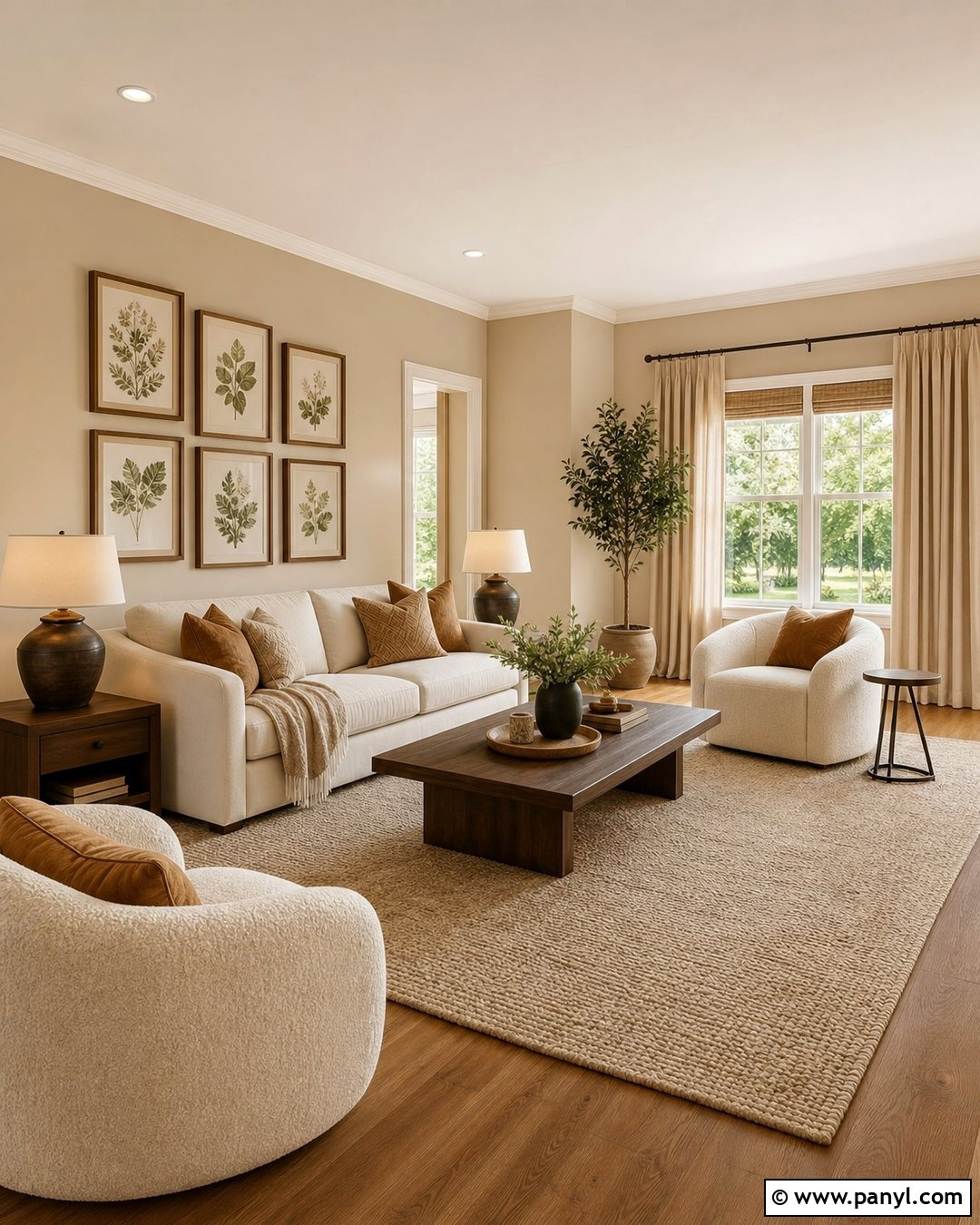 Latte Living Room With Cream Furniture - 30 Latte Wall Color Ideas