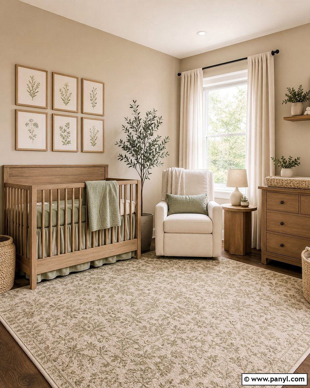 Latte Nursery With Sage Green Decor - 30 Latte Wall Color Ideas