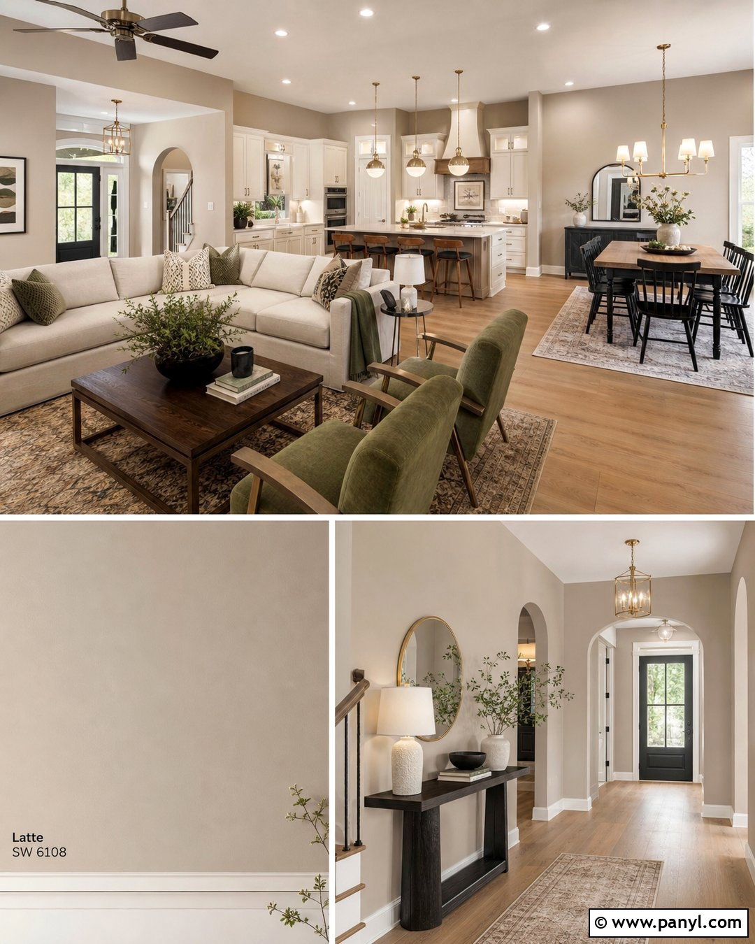 Latte Open Concept Living Room - 30 Latte Wall Color Ideas