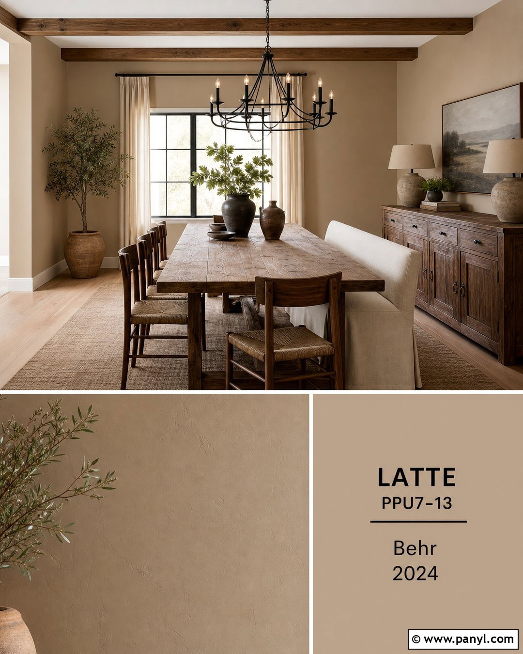 Latte Rustic Dining Room - 30 Latte Wall Color Ideas
