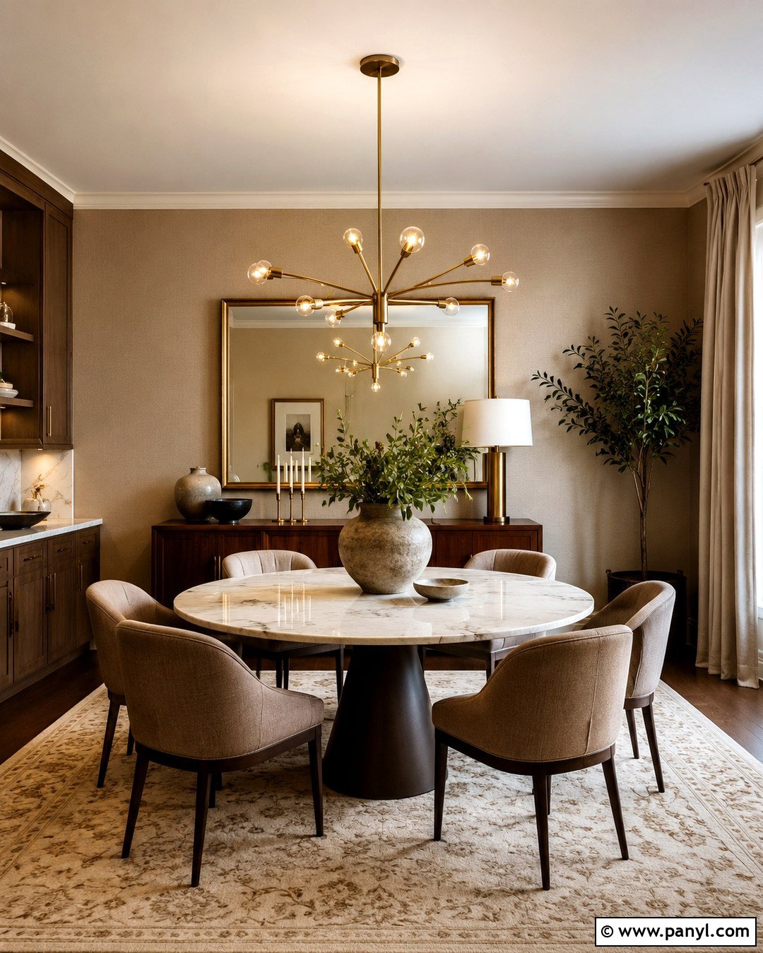 Latte Walls With Brass And Marble - 20 Late Color Wall Ideas