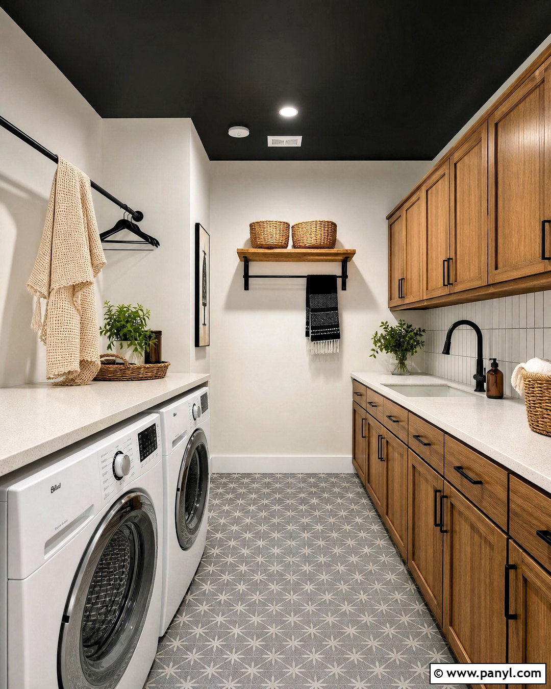 Laundry Room With Black Ceiling And White Walls - 20 black ceiling white walls
