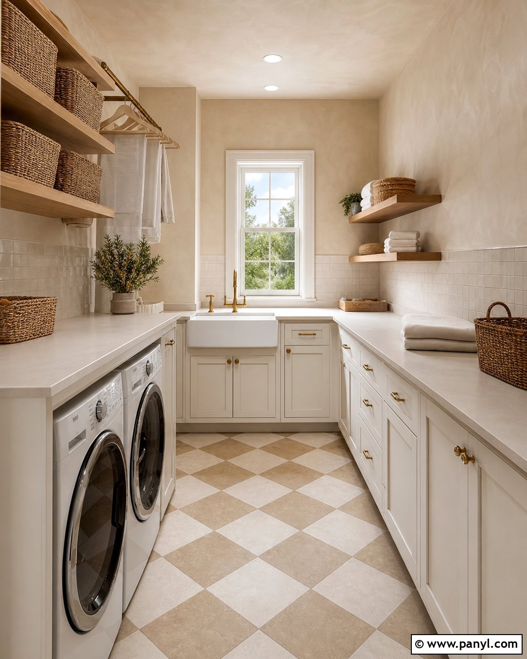 Laundry Room With Cream Limewash Walls - 30 cream limewash walls
