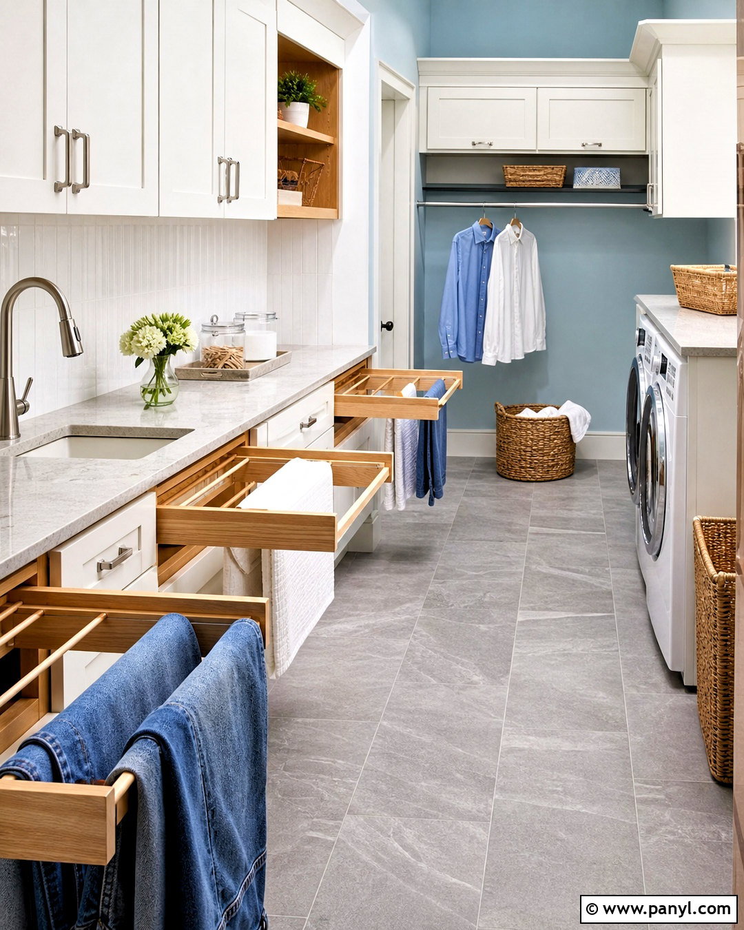 Laundry Room With Pullout Drying Racks - 20 laundry room ideas