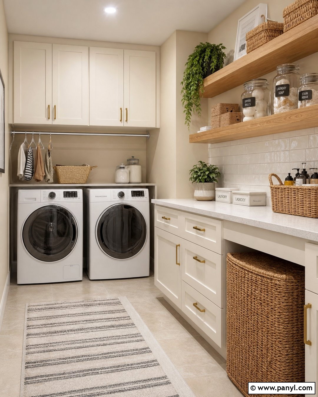 Laundry Room With Vanilla Latte Walls - 50 Vanilla Latte Color Wall Ideas