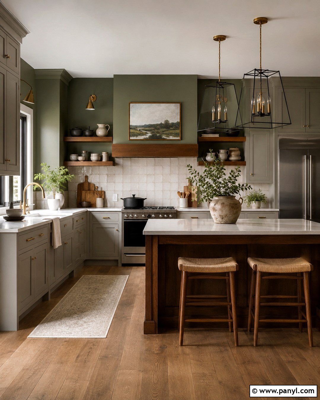 Laurel Green Kitchen Walls - 20 Best Green Color For Kitchen Walls