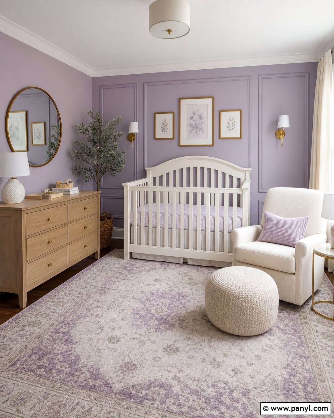 Lavender Accent Wall - 25 Baby Girl Accent Wall Ideas