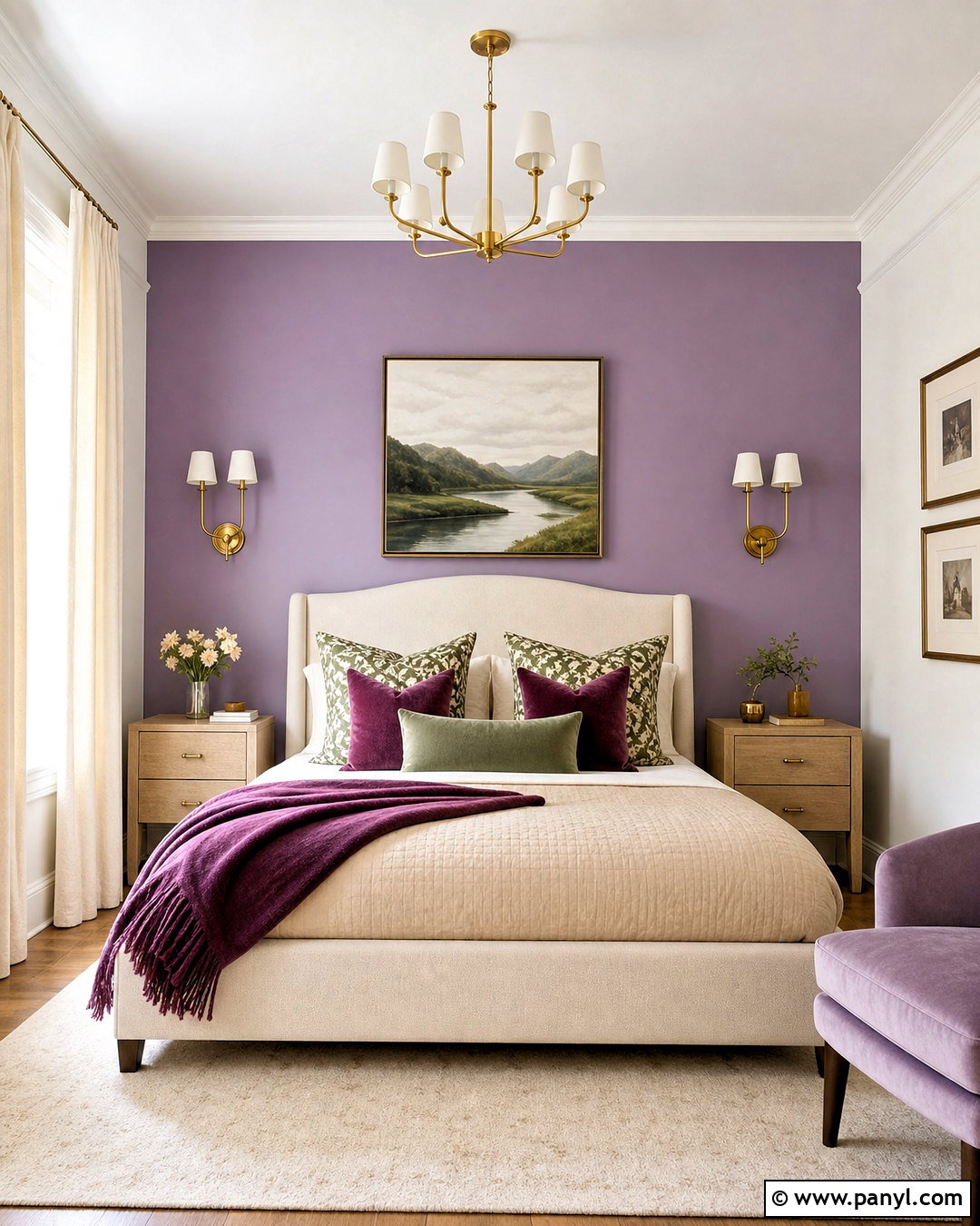 Lavender Accent Wall Bedroom - 20 lavender paint bedroom ideas