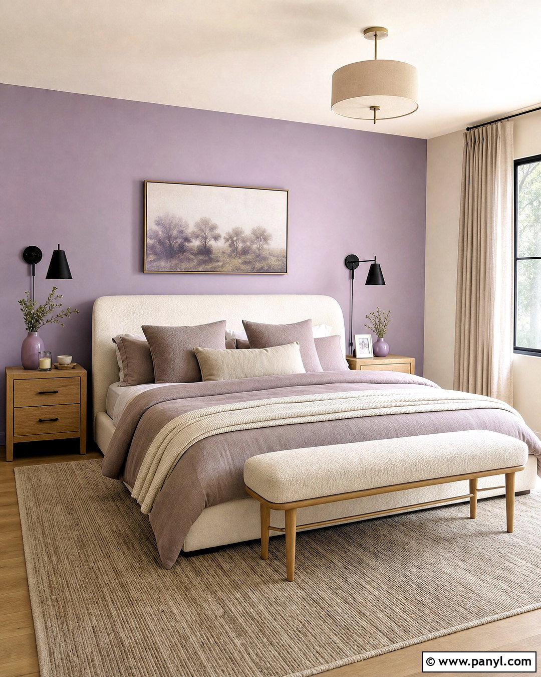 Lavender Accent Wall Bedroom - 20 lavender room ideas