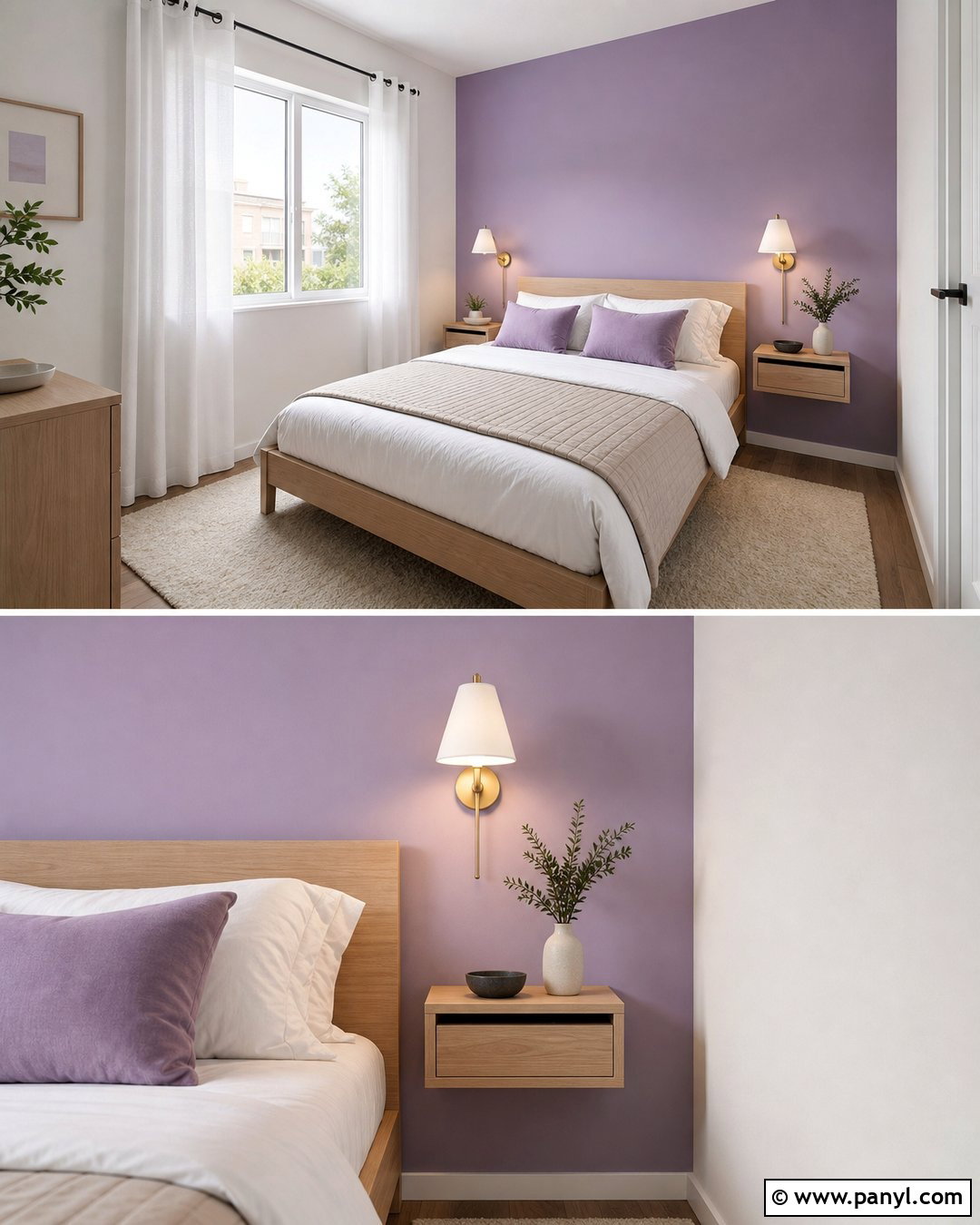 Lavender Accent Wall In A Small Bedroom - 35 lavender wall ideas