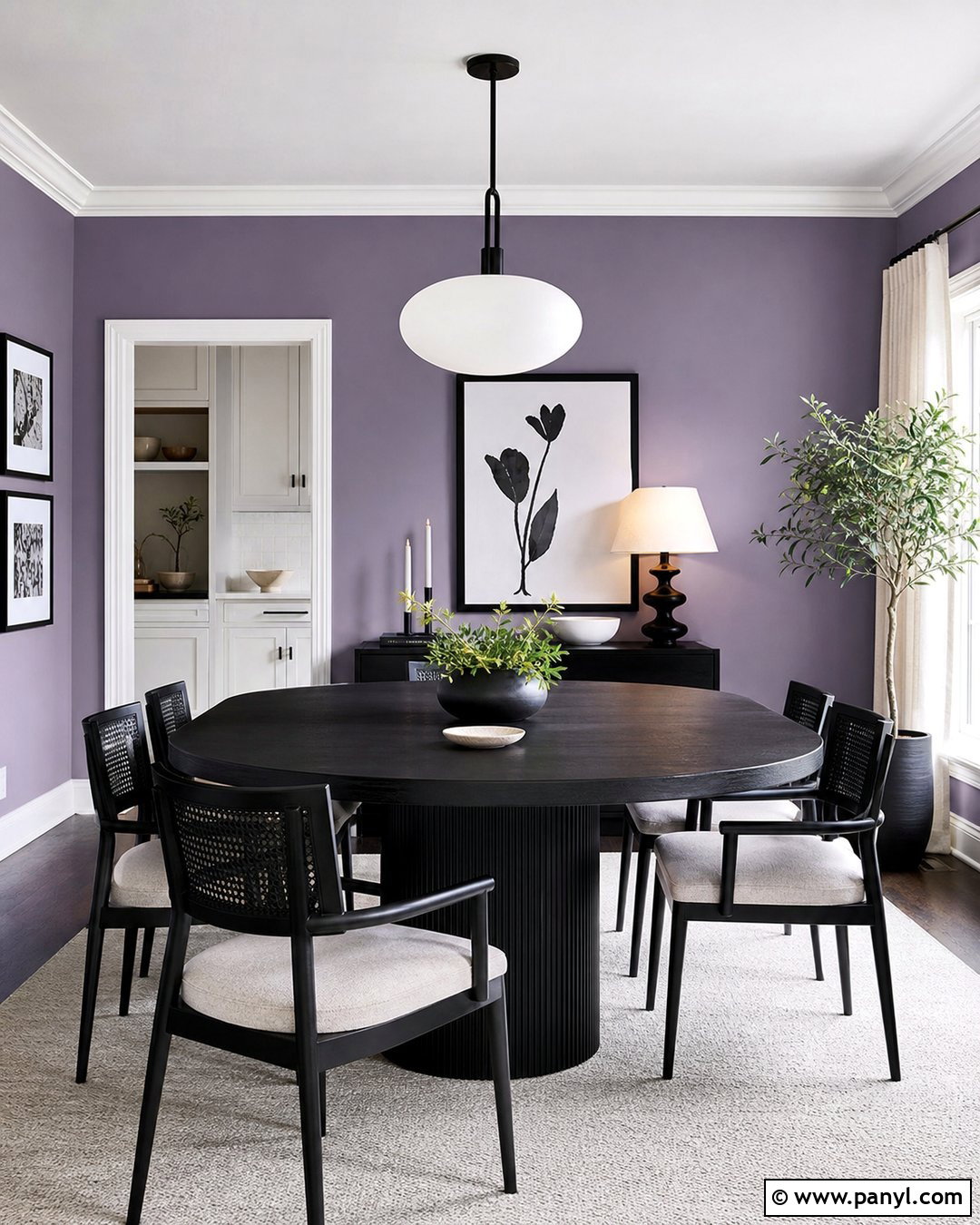 Lavender And Black Dining Room Walls - 35 Lavender Wall Paint Ideas