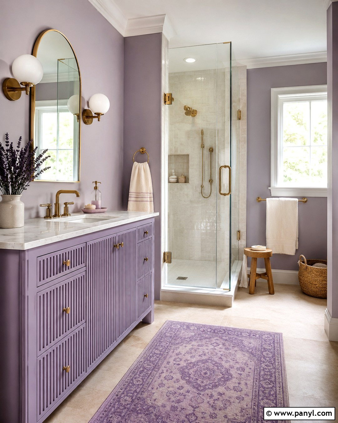 Lavender And Brass Bathroom - 20 Farrow And Ball Lavender Ideas