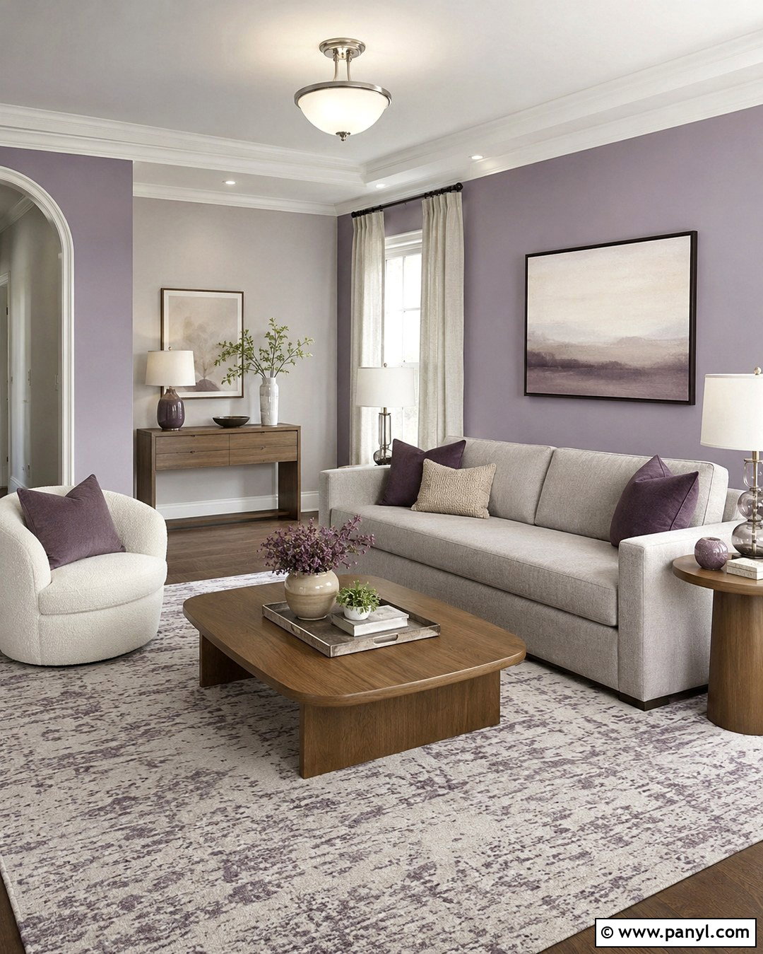 Lavender And Dove Gray Hall Walls - 20 Colour Combinations For Hall Wall Ideas