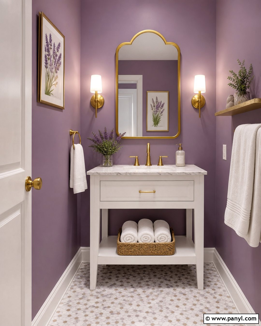 Lavender And Gold Powder Room Walls - 35 Lavender Wall Paint Ideas