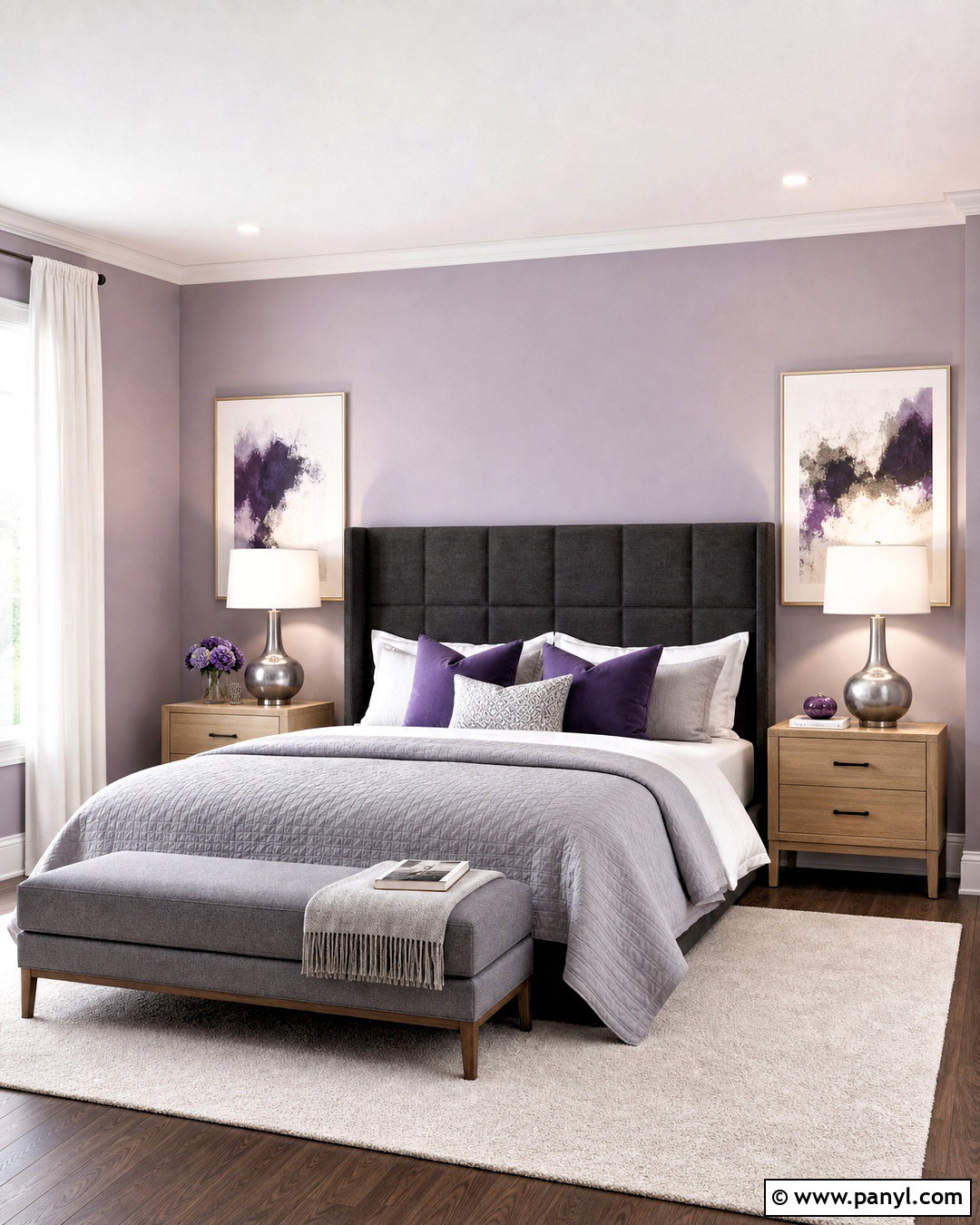 Lavender And Gray Guest Bedroom - 20 room color design ideas