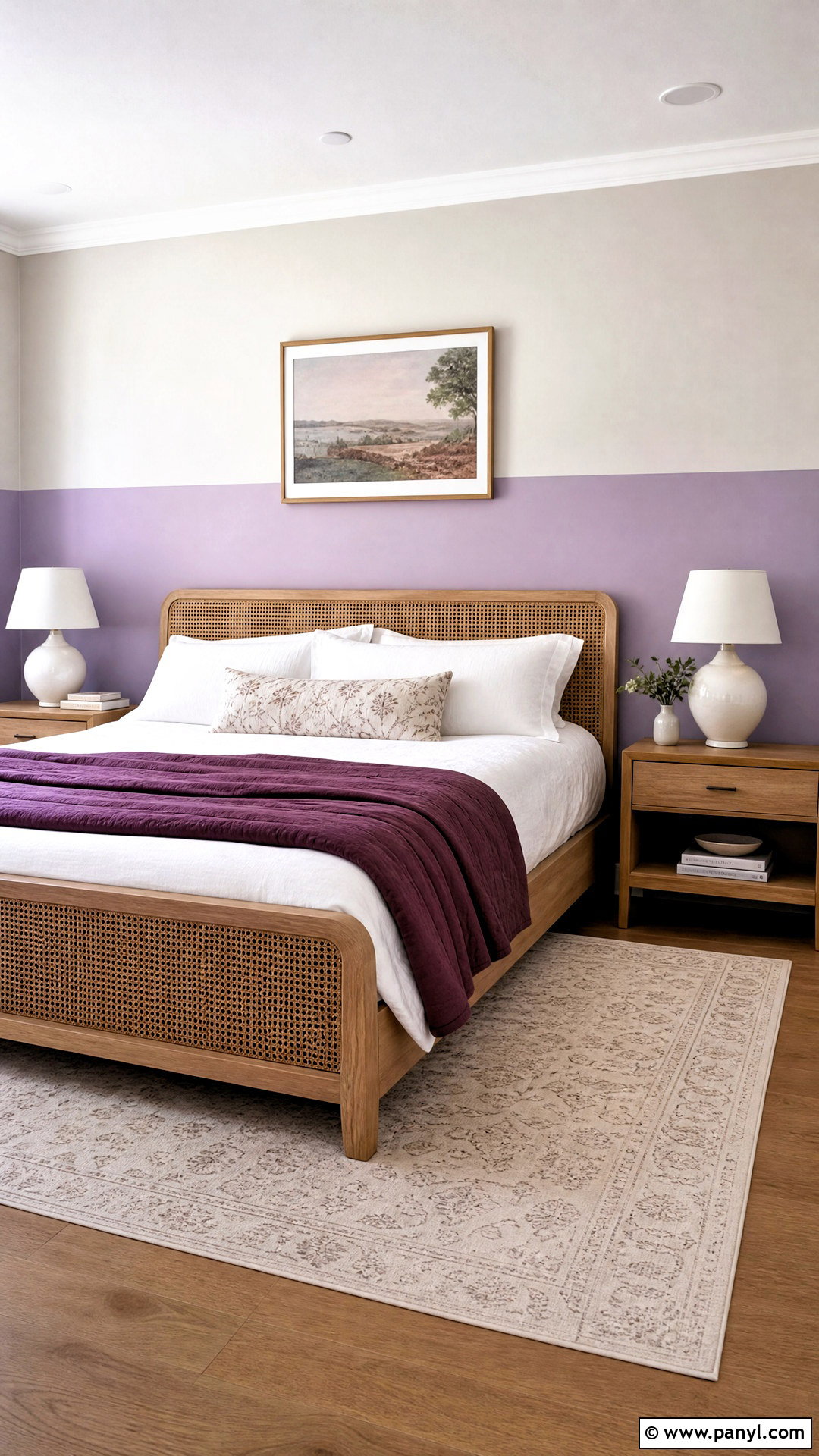 Lavender And Gray Two Tone Accent Wall - 20 2 tone accent wall ideas