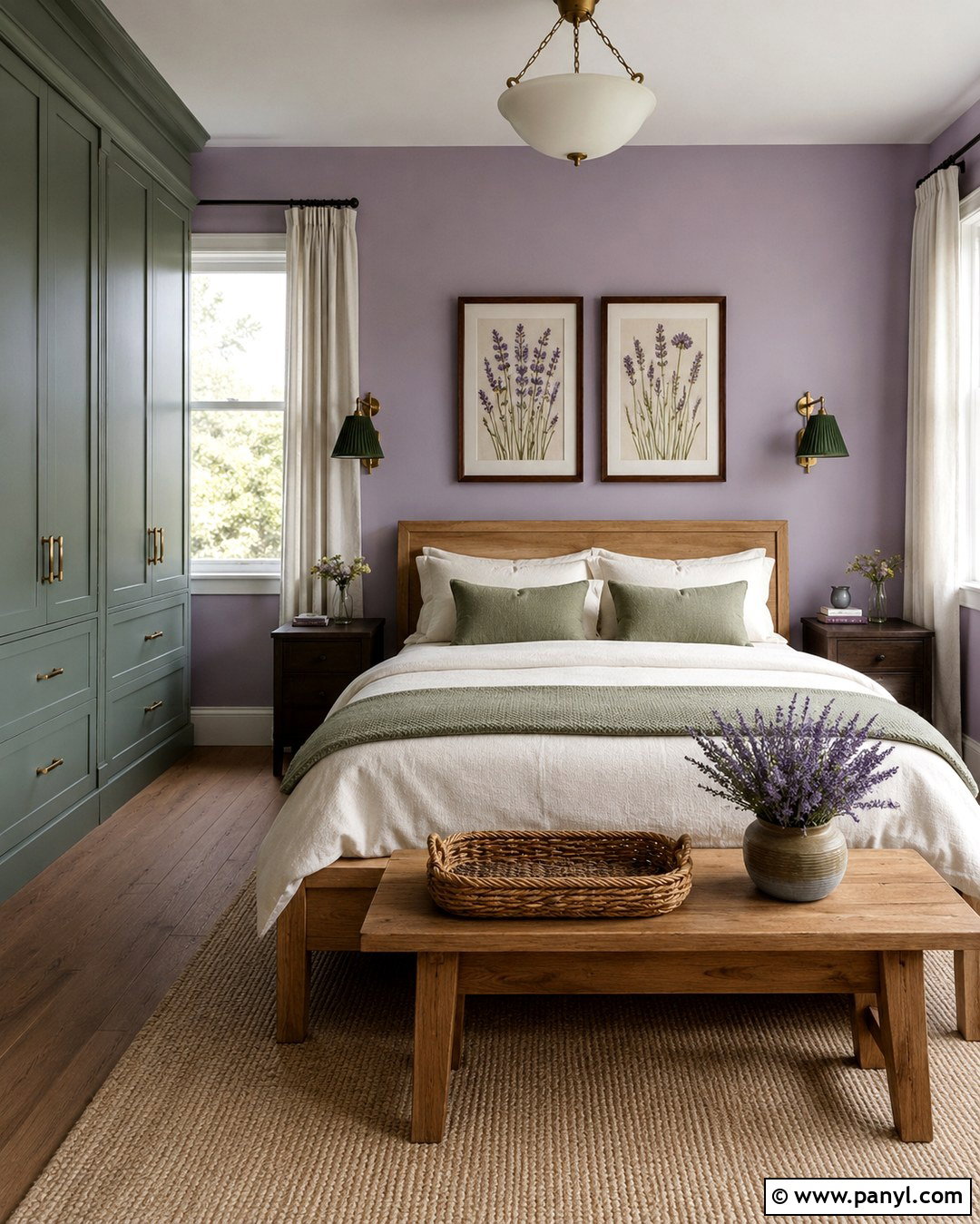 Lavender And Green Smoke Bedroom - 20 Farrow And Ball Lavender Ideas