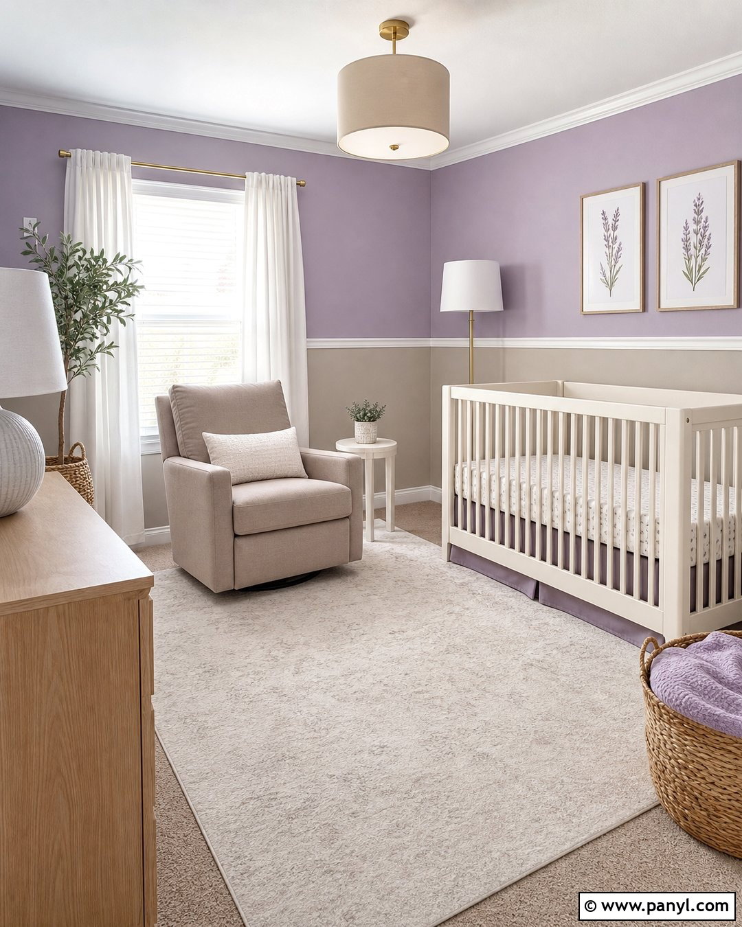 Lavender And Greige Nursery Walls - 25 Two Tone Nursery Walls