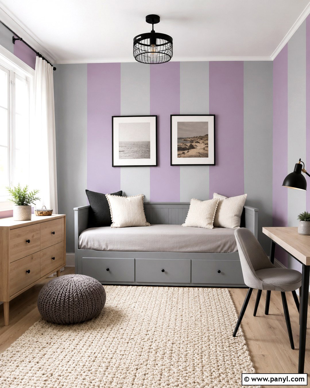 Lavender And Grey Striped Walls - 20 lavender and grey walls