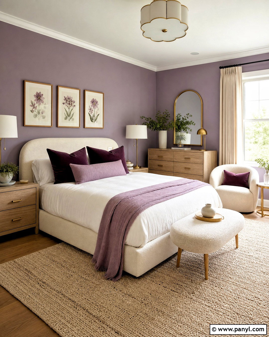 Lavender And Ivory Room Color Combination - 20 aesthetic room colour combination ideas