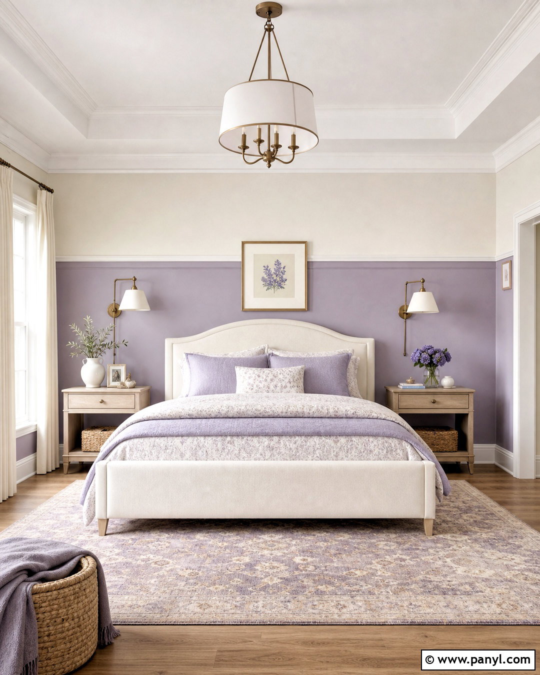 Lavender And Ivory Split Wall Paint - 20 split wall paint color schemes