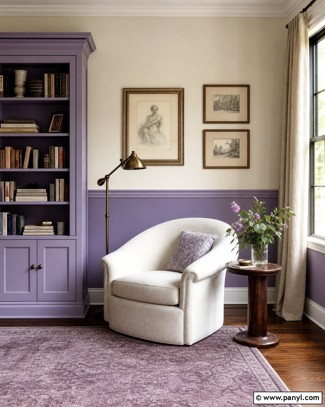 Lavender And Ivory Two Tone Walls - 45 two tone walls