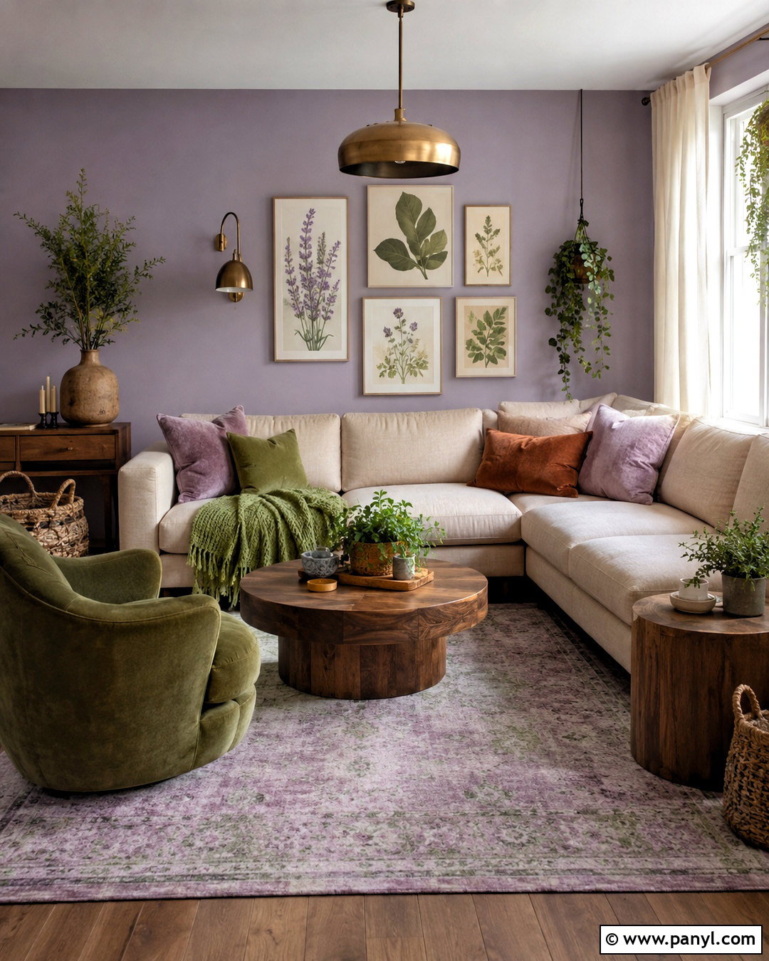 Lavender And Moss Green Boho Living Room - 20 boho living room color scheme ideas