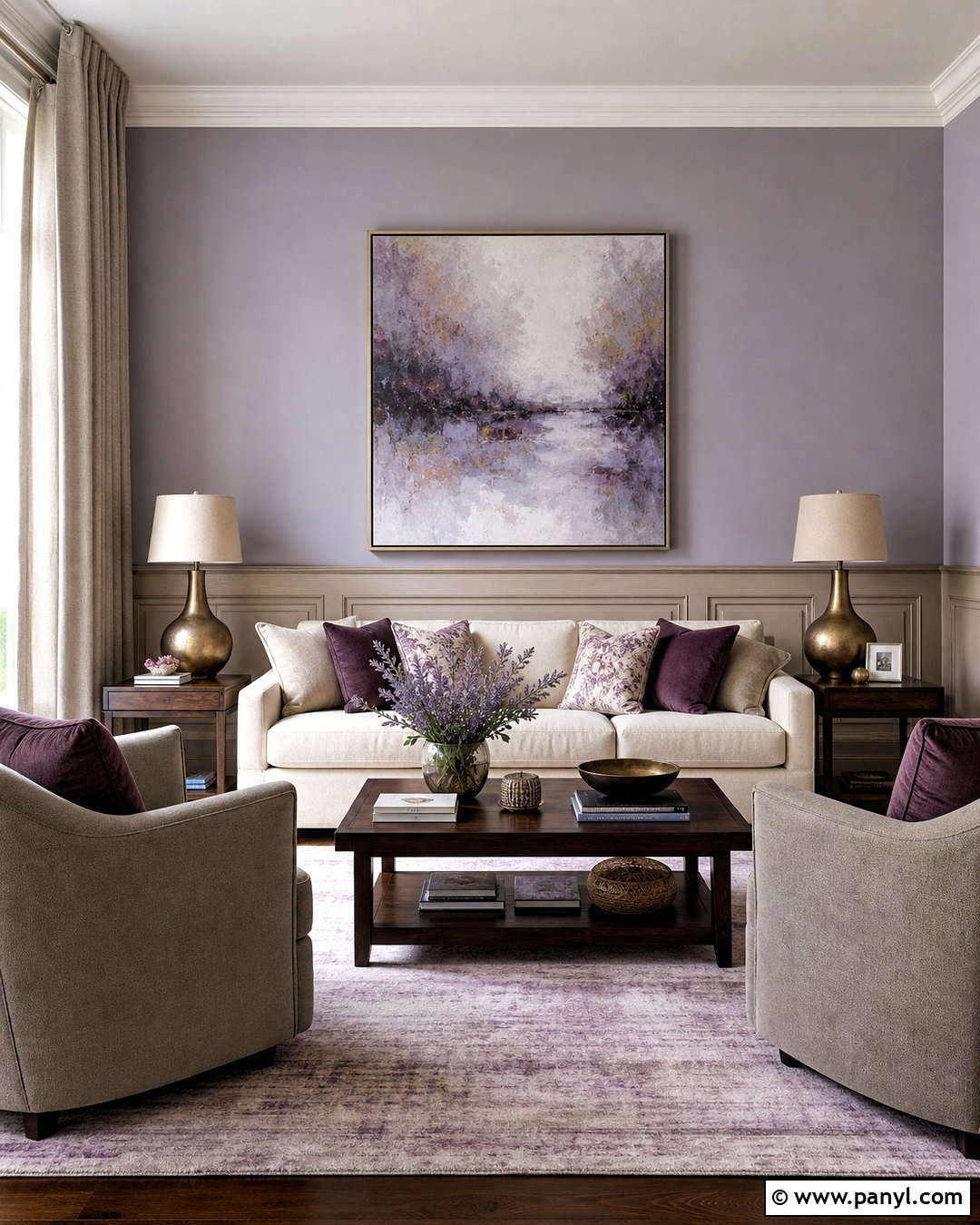 Lavender And Mushroom Living Room Walls - 20 wall colour combinations living rooms