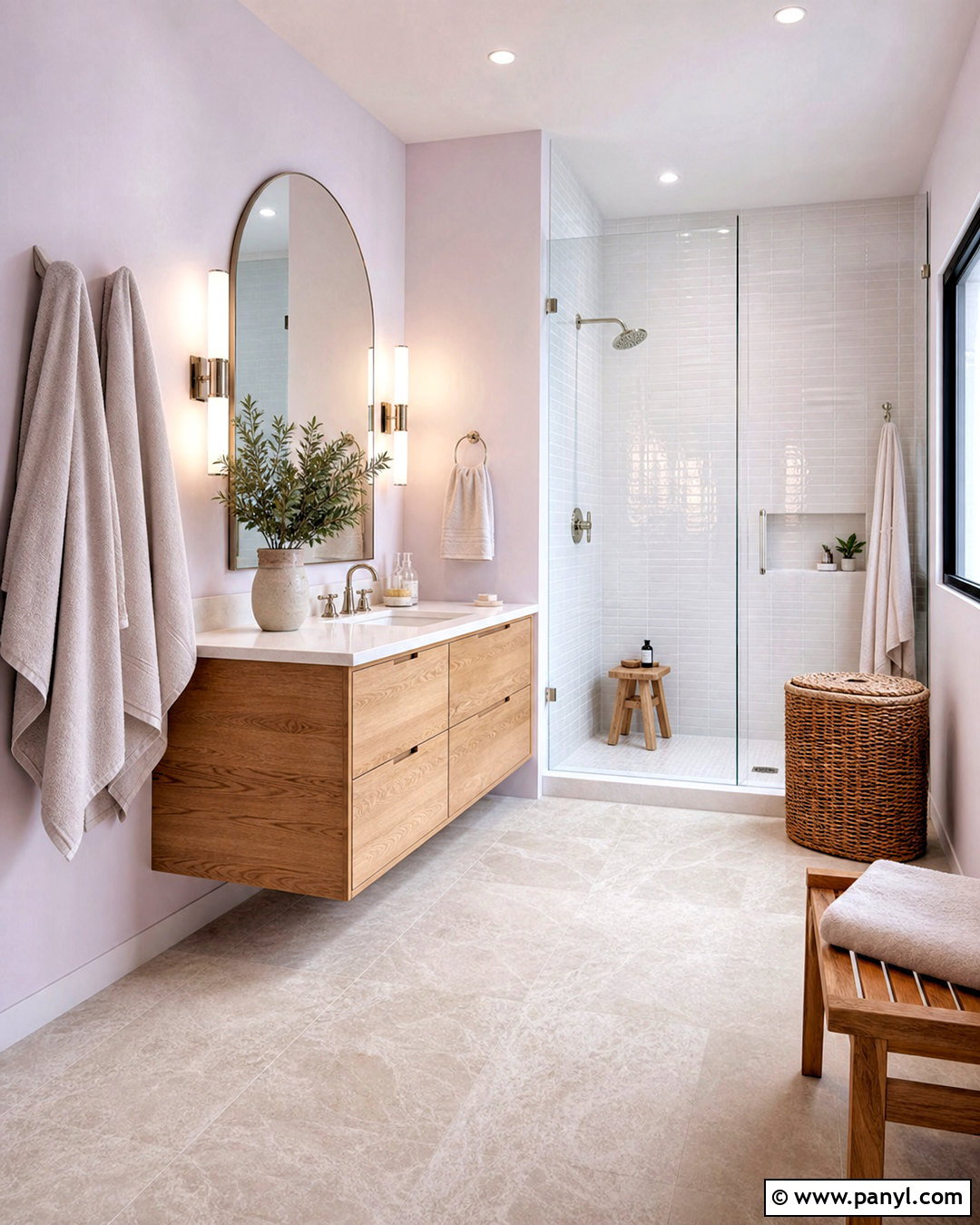 Lavender And Natural Wood Bathroom - 20 lavender bathroom decor ideas