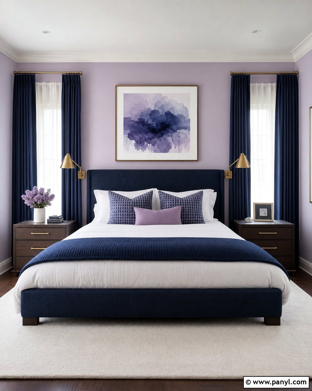 Lavender And Navy Bedroom Walls - 35 Lavender Wall Paint Ideas