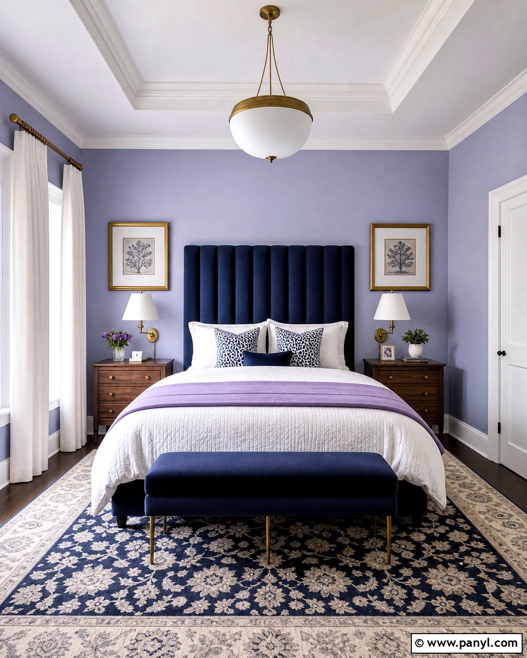 Lavender And Navy Bedroom - 20 lavender paint bedroom ideas