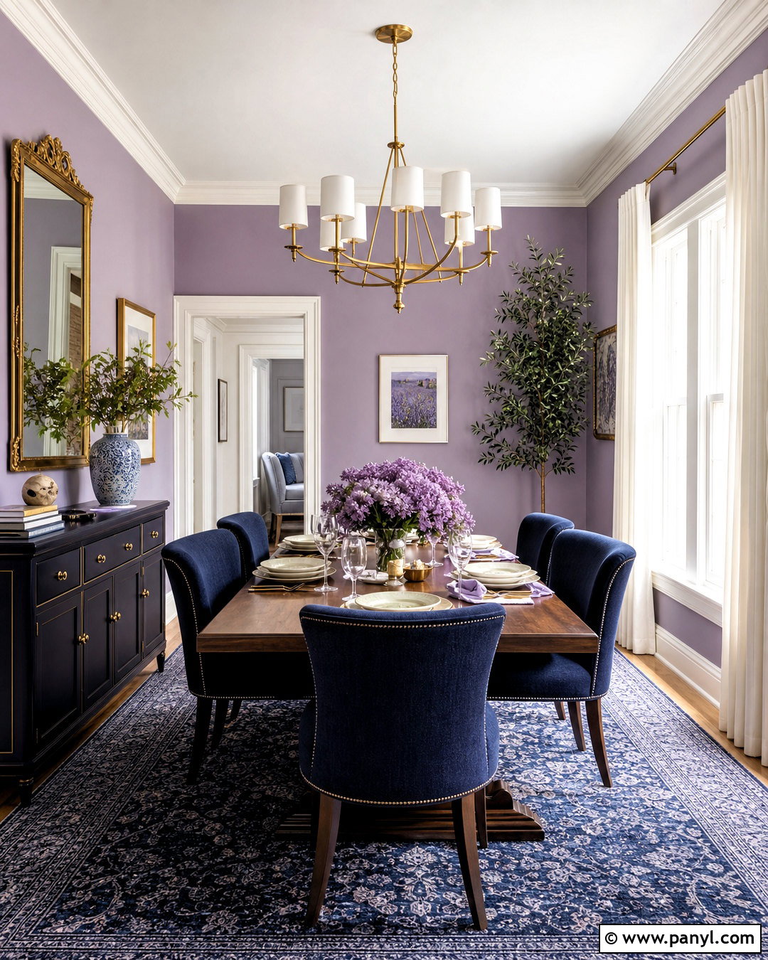 Lavender And Navy Dining Room - 20 lavender interior ideas