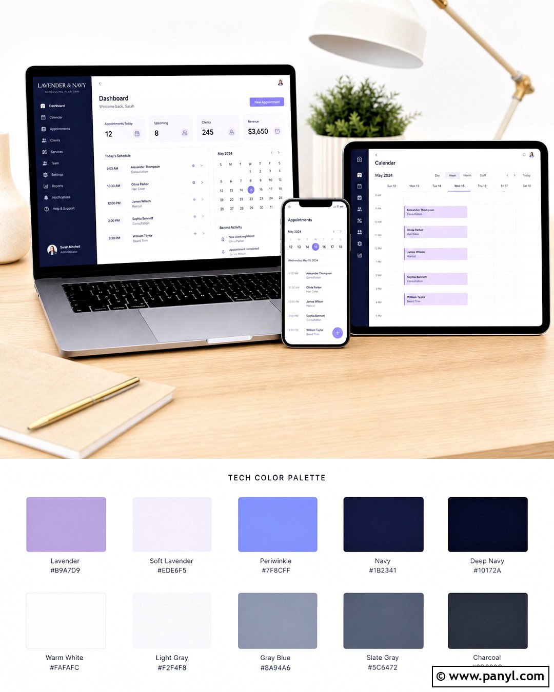 Lavender And Navy Tech Color Palette - 20 tech colour palette ideas