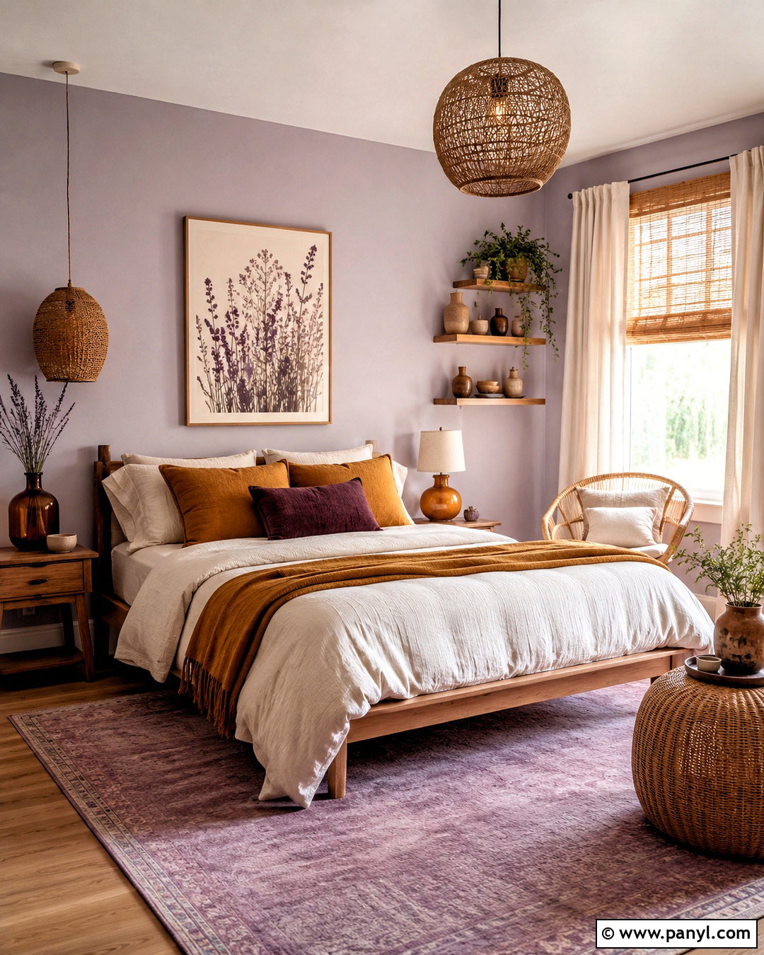 Lavender And Ochre Boho Bedroom - 20 boho bedroom color palettes