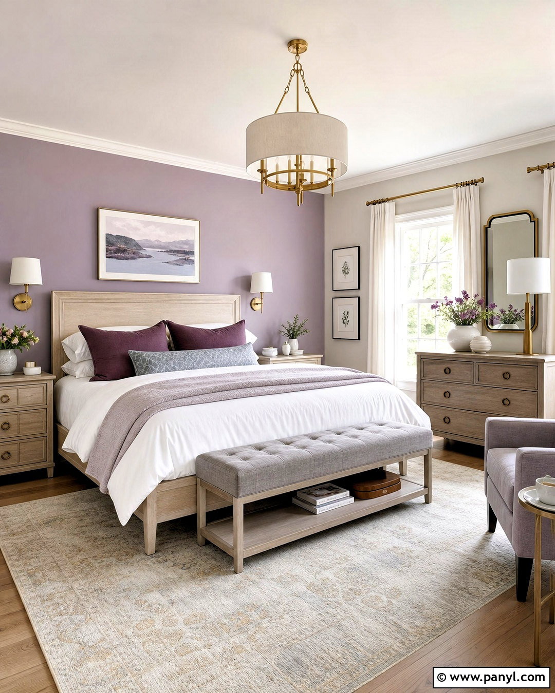 Lavender And Pale Gray Wall Colour Combination - 20 wall colour combinations