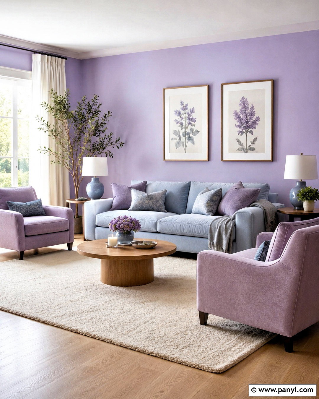 Lavender And Powder Blue Living Room - 20 blue and purple living room ideas