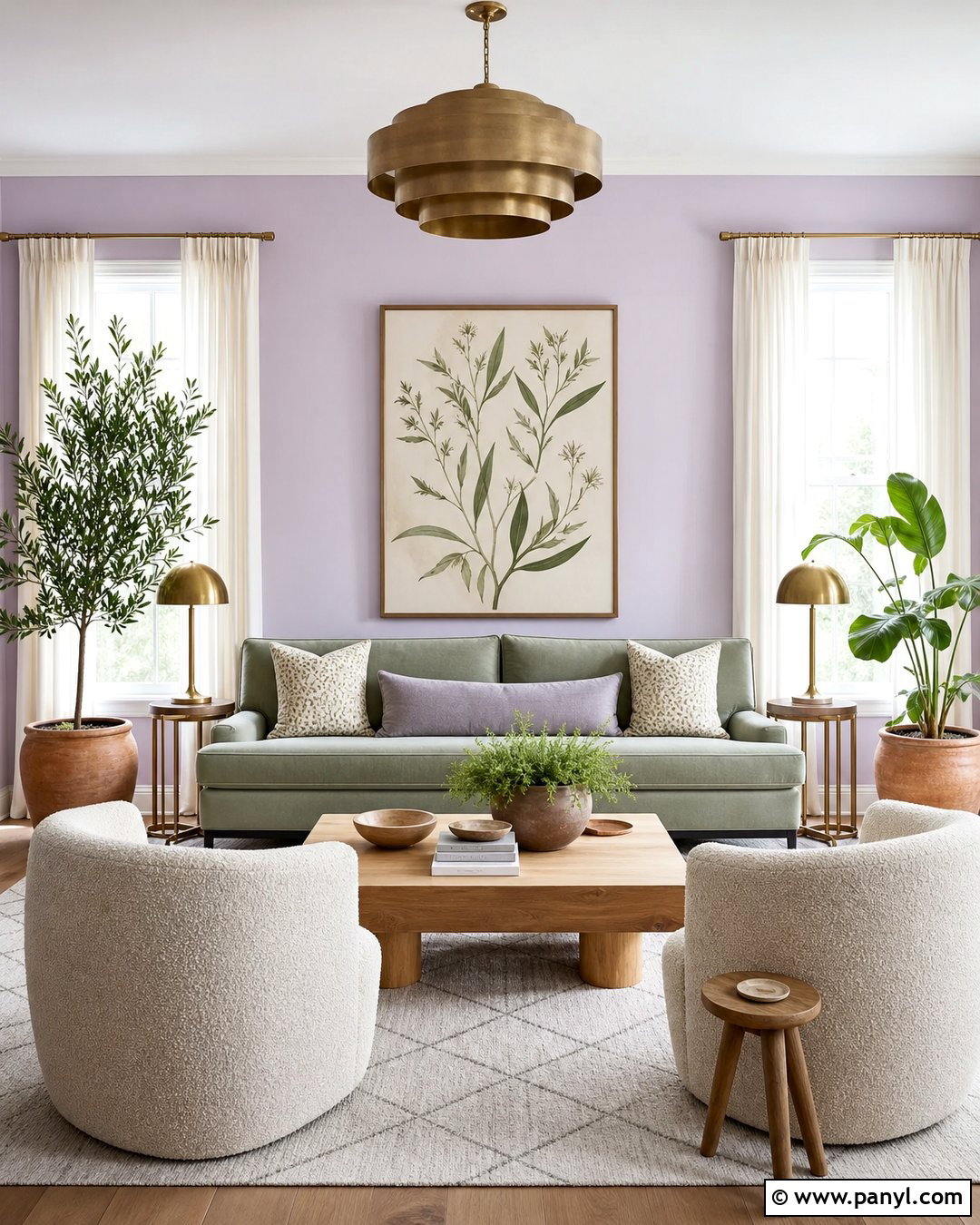 Lavender And Sage Green Living Room - 35 Lavender Wall Paint Ideas