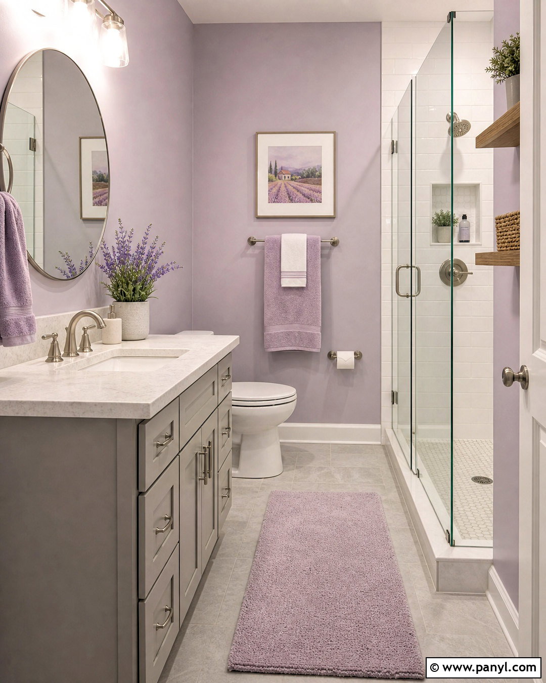 Lavender And Soft Gray Bathroom Paint Scheme - 20 bathroom paint ideas colour schemes