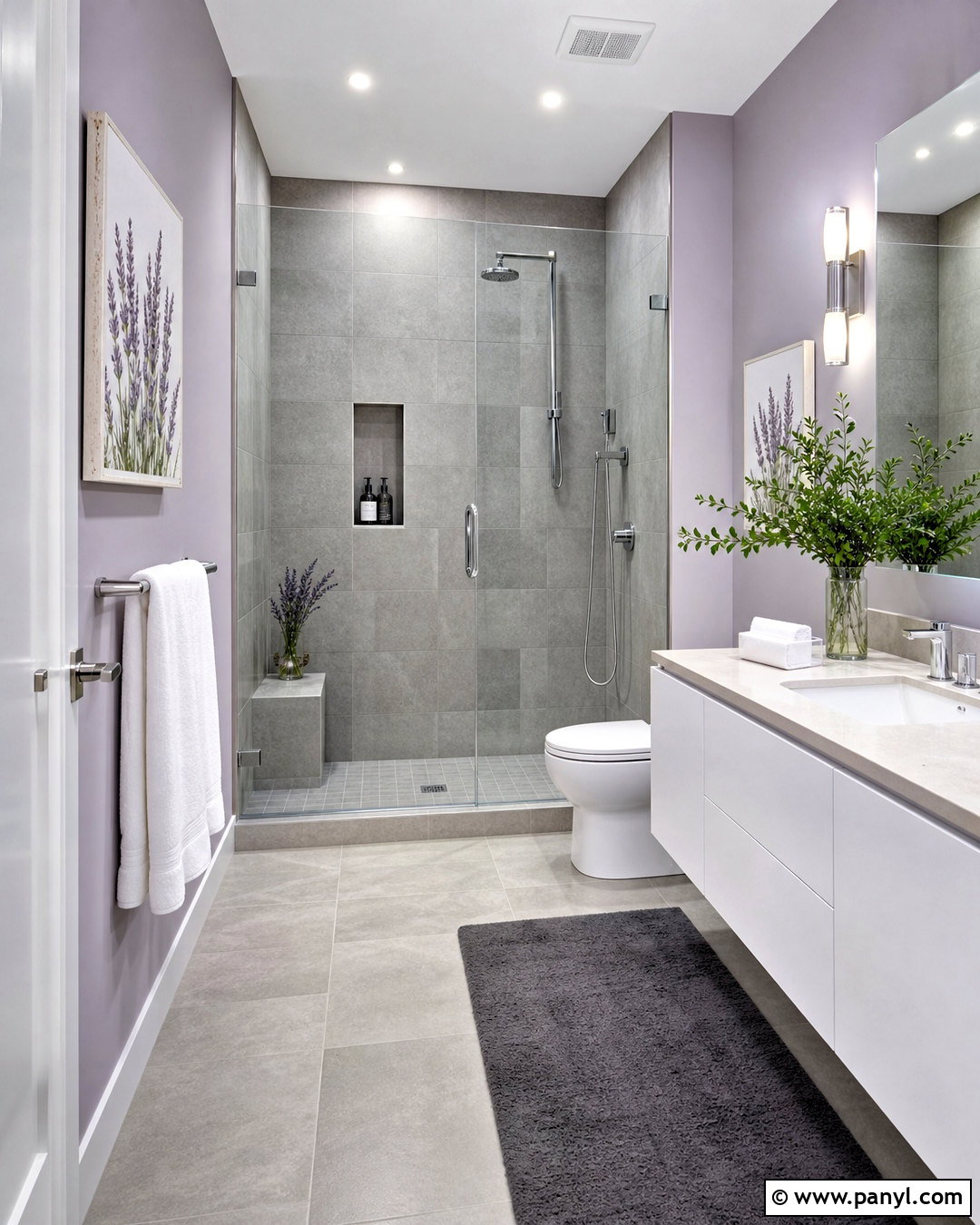 Lavender And Soft Gray Bathroom - 20 bathroom color palette ideas