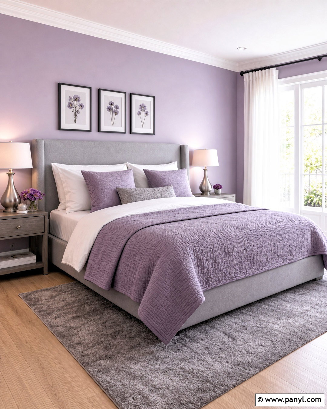 Lavender And Soft Gray Bedroom - 20 aesthetic room color ideas bedroom ideas