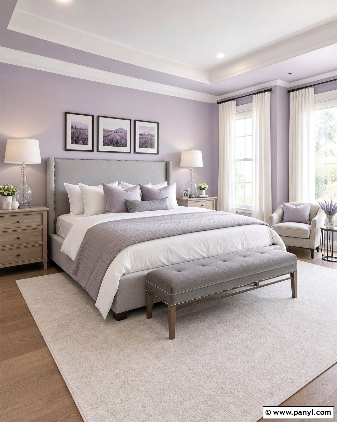 Lavender And Soft Gray Interior Colour Combination - 20 Interior House Colour Combination Ideas