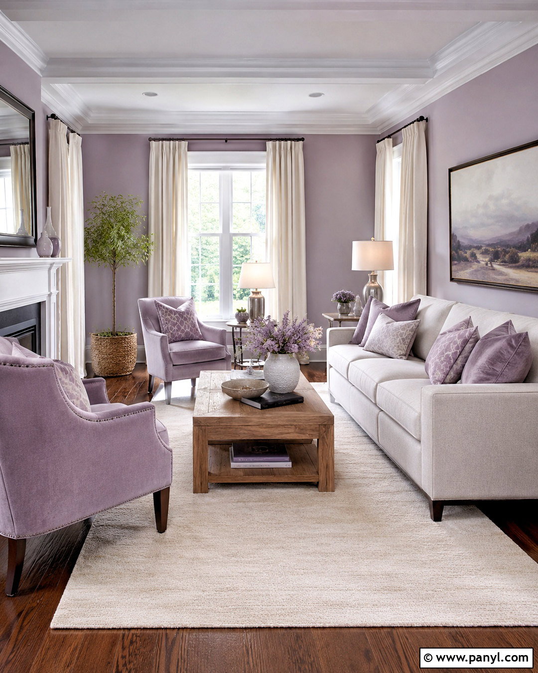 Lavender And Soft Gray Living Room - 20 living room color combinations ideas