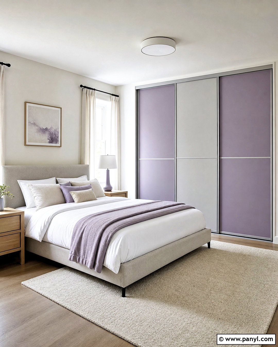 Lavender And Soft Gray Sliding Wardrobe - 20 sliding wardrobe color ideas bedroom ideas