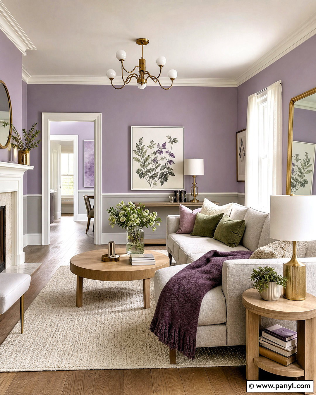 Lavender And Soft White Hall Room - 20 hall room color ideas